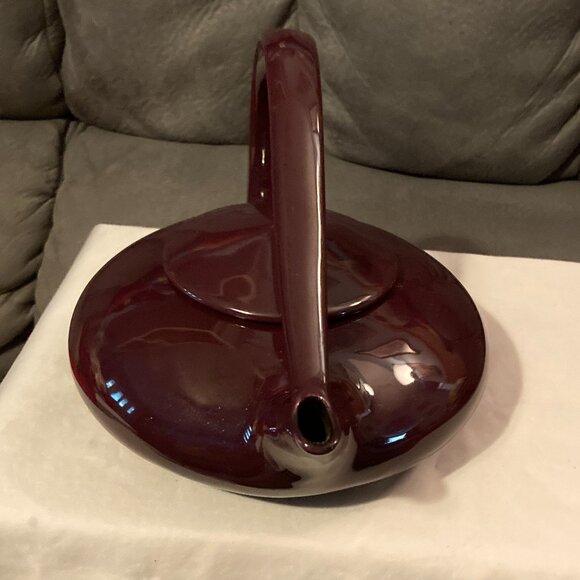 Judith Weber Swirl Handle Mulberry/Burgundy Classic Porcelain Tea Pot-Signed-EUC - Picture 10 of 11